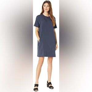 Eileen Fisher | Jewel Neck Short Sleeve Knee Length T-Shirt Dress‎ Medium Gray